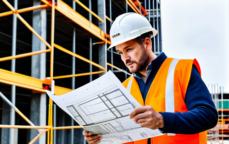 건설안전 관련 대학원 과정 정보 - **

"A construction site safety manager in a hard hat and safety vest, reviewing blueprints with a t...