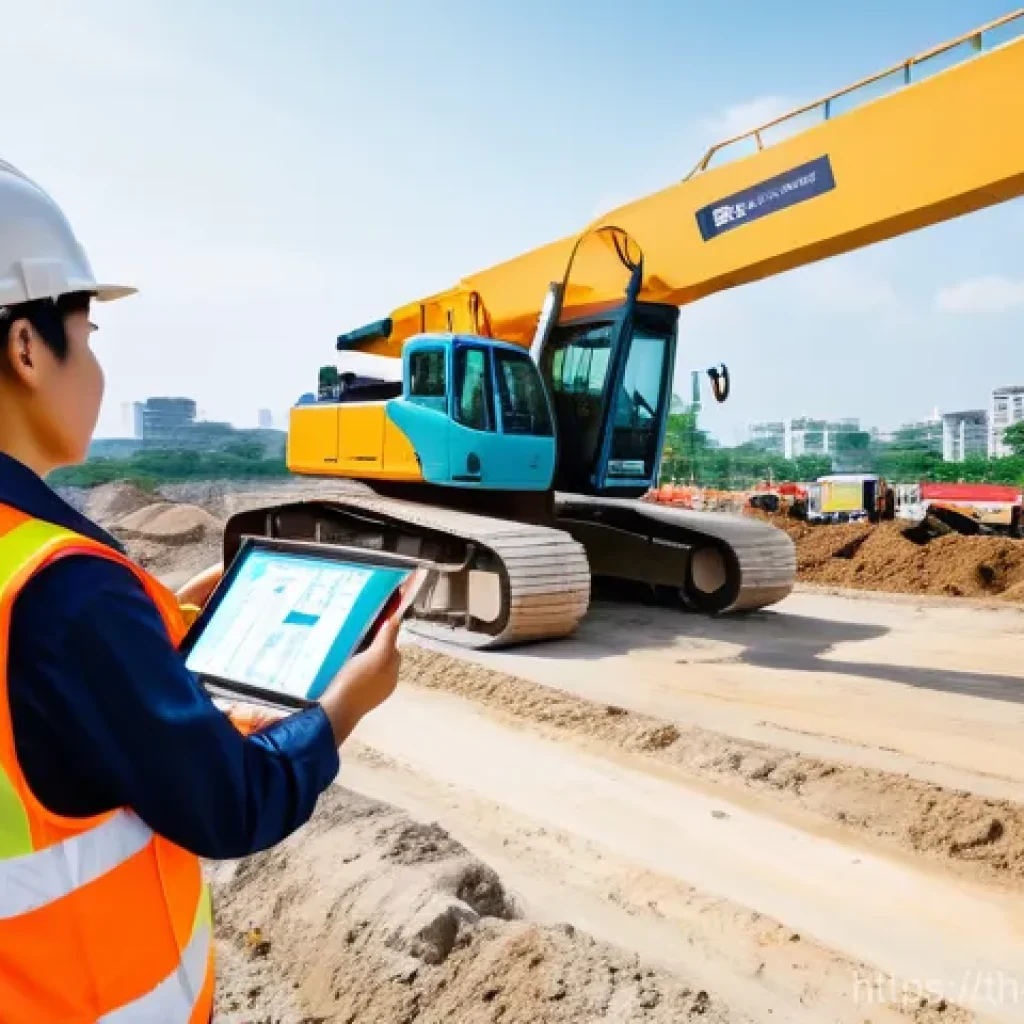 건설안전기사 자격증으로 다양한 직무 경험 - Modern Construction Site with AI and IoT Integration**
"A bustling, state-of-the-art construction s...