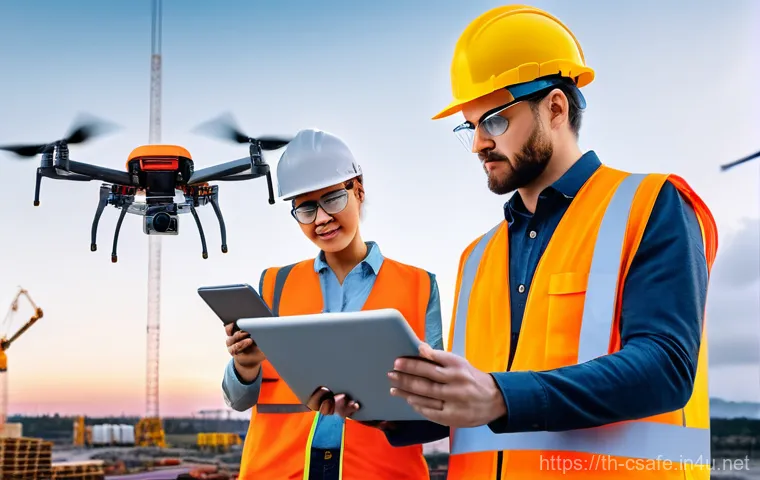 건설안전 실무자 커리어 개발 워크샵 정보 - **AI-Powered Construction Safety Monitoring:**
A visually clean and advanced construction site a...