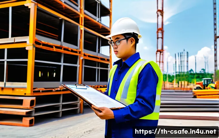 건설안전기사 직무별 연봉 차이 - **Prompt 1: Entry-Level Safety Officer on a Thai Construction Site**
"A diligent young Thai Safe...