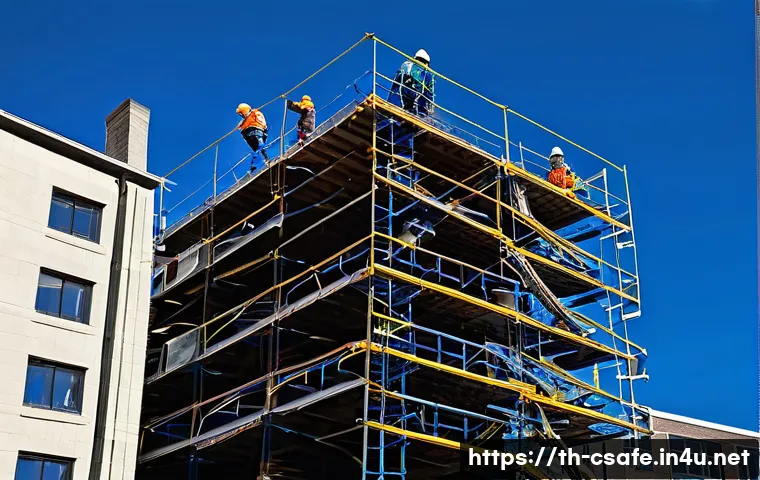 건설안전 실무 경험 공유 블로그 - **Prompt:** A diverse group of male and female construction workers, all wearing complete and visibl...