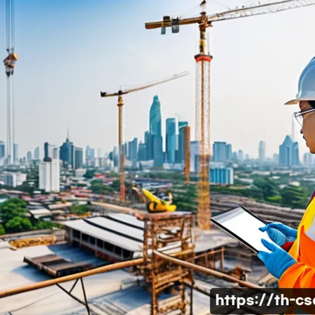 건설안전 관리 직무 인터뷰 - A professional construction safety officer wearing full personal protective equipment including a ha...