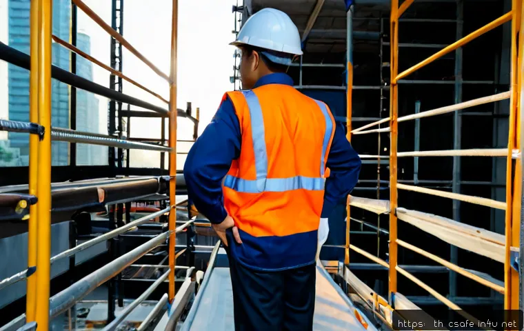 Home 30 건설안전기사 취업 후 직무 적응법 - Photorealistic Thai construction safety officer in a clean high-visibility vest, hard hat, long-slee...