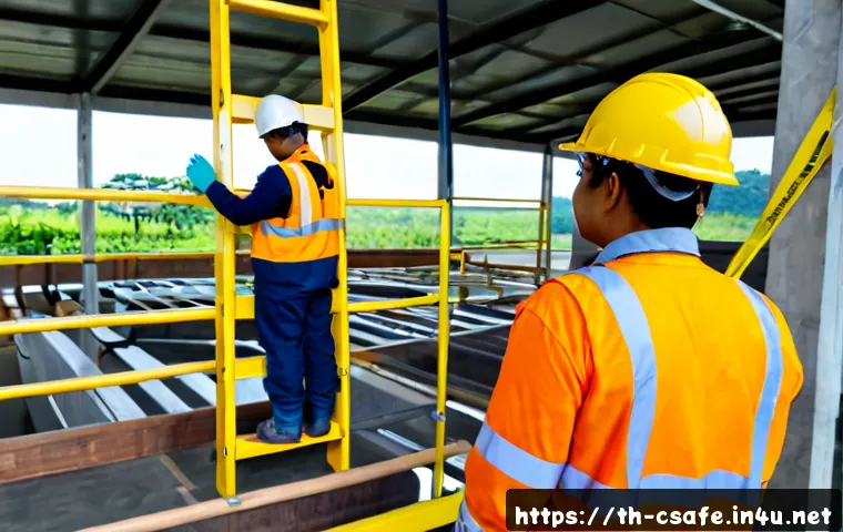 Home 17 건설안전기사 실기시험 모의 연습법 - Photorealistic Thai construction safety certification practical exam mock practice, adult trainee we...